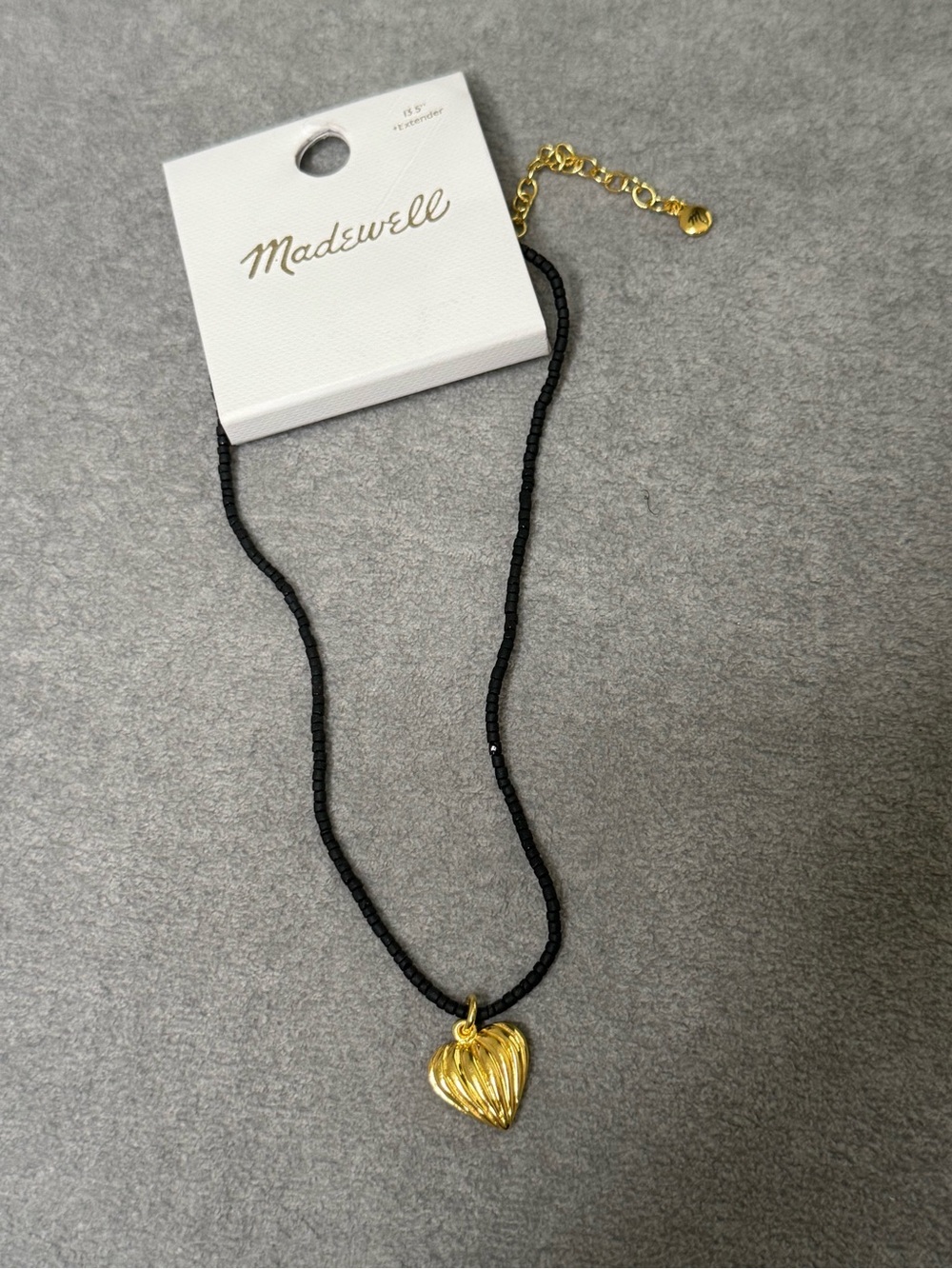 NWT Madewell Heart Charm Beaded Necklace
